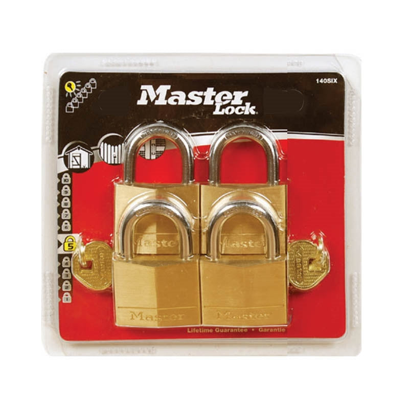 Master Lock 130QΣυ λογή Λουκέτο Ορειχάλκινα 30mm Σετ 4 Τεμ Με Ίδιο Κλειδί