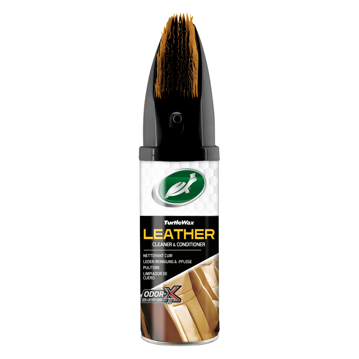 Turtle Wax Power Out Leather Cleaner 52895 Καθαριστικός Αφρός & Μαλακτικό Δέρματος Σε Σπρέι Με Βούρτσα 400ml