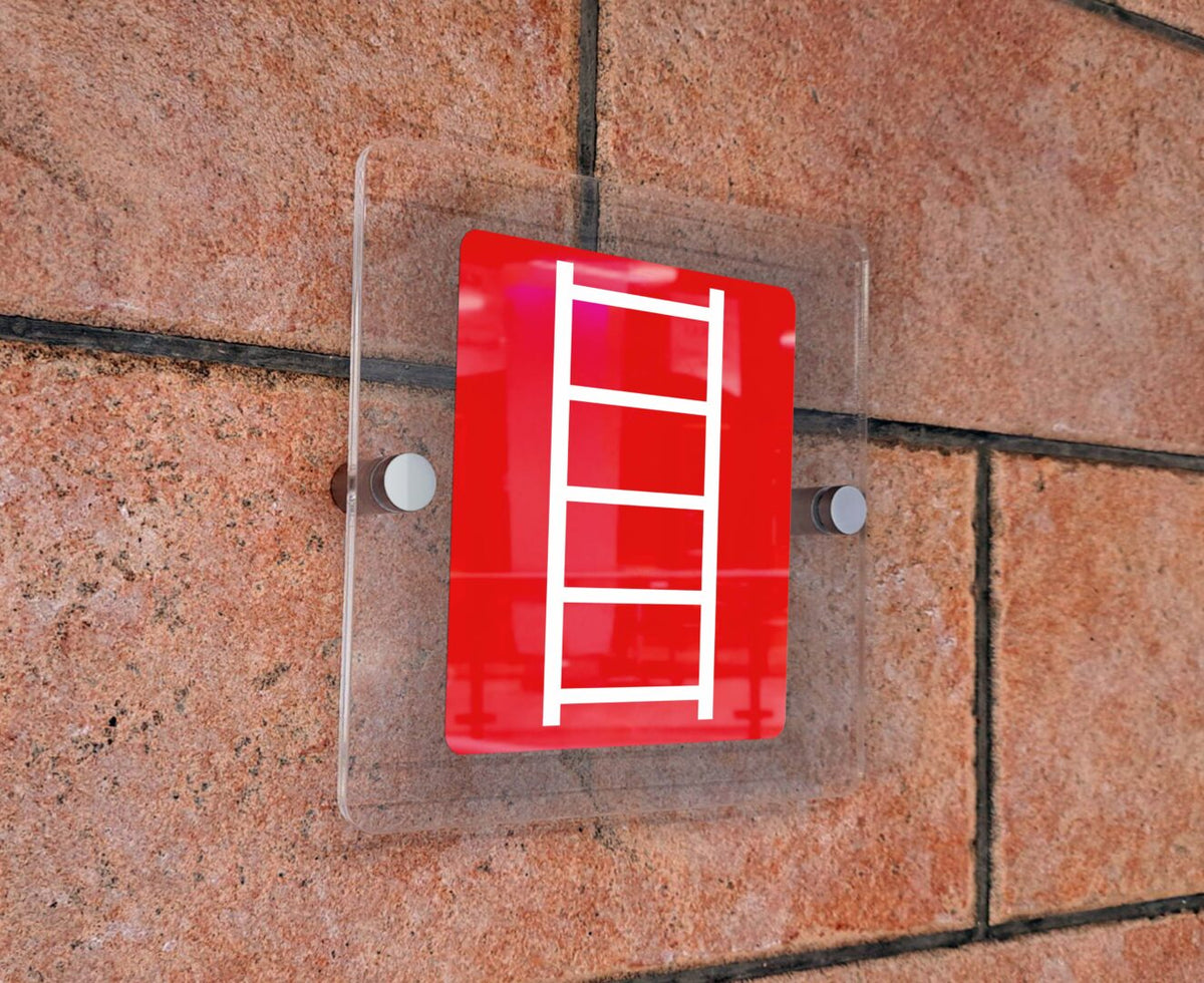 Πινακίδα Σήμανσης Πυρόσβεσης Aκρυλικό Plexiglass "ΣΚΑΛΑ ΔΙΑΦΥΓΗΣ” 150mm x 150mm