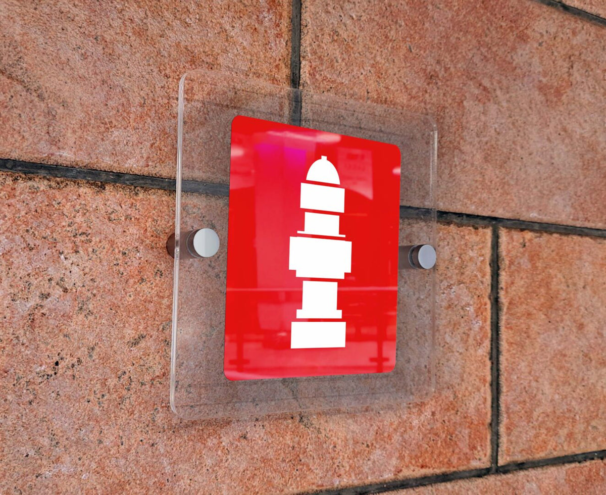 Πινακίδα Σήμανσης Πυρόσβεσης Aκρυλικό Plexiglass "ΠΥΡΟΣΒΕΣΤΕΣΤΙΚΟΣ ΚΡΟΥΝΟΣ” 150mm x 150mm