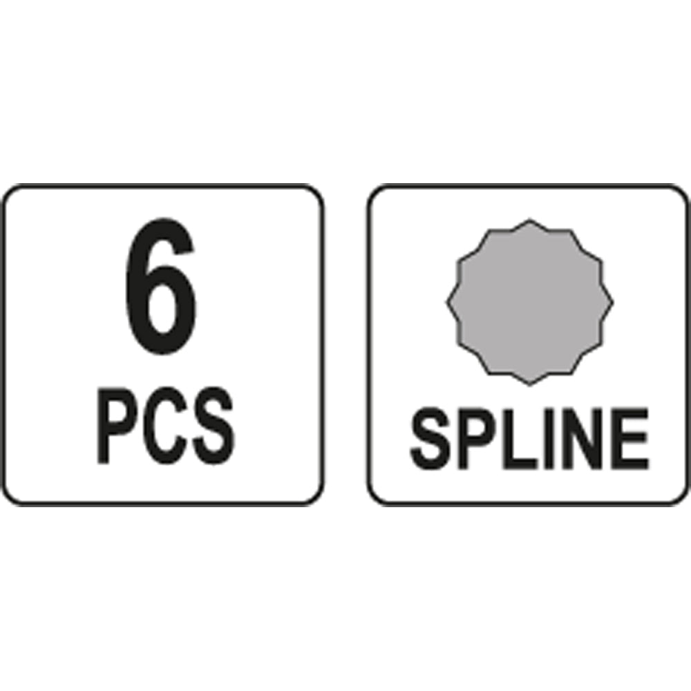 Yato YT-0414 Συλλογή Μύτες Spline (Πολύσφηνες) Σετ 6 Τεμ