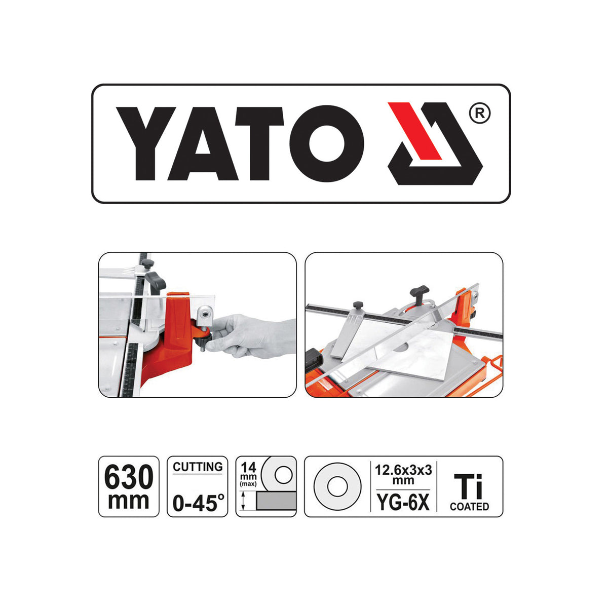 Yato YT-3703 Επαγγελματικός Κόφτης Πλακιδίων Τύπου Sigma 045° 630mm