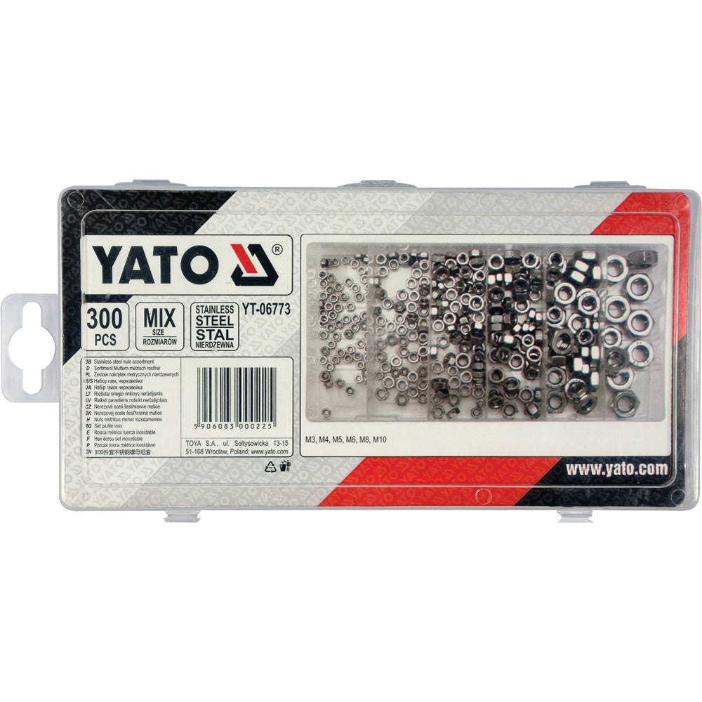 Yato YT-06773 Παξιμάδια Ιnox Σετ 300 Τμχ.