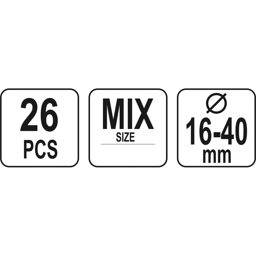 Yato YT-06782 Σφικτήρες Λάστιχου 26 Τεμάχια σε Θήκη