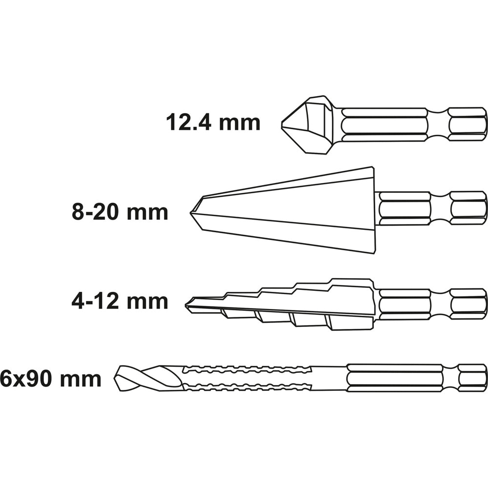 Yato YT-44705 Συλλογή Κοπτικά Μετάλλων HSS Σετ 4 Τεμ