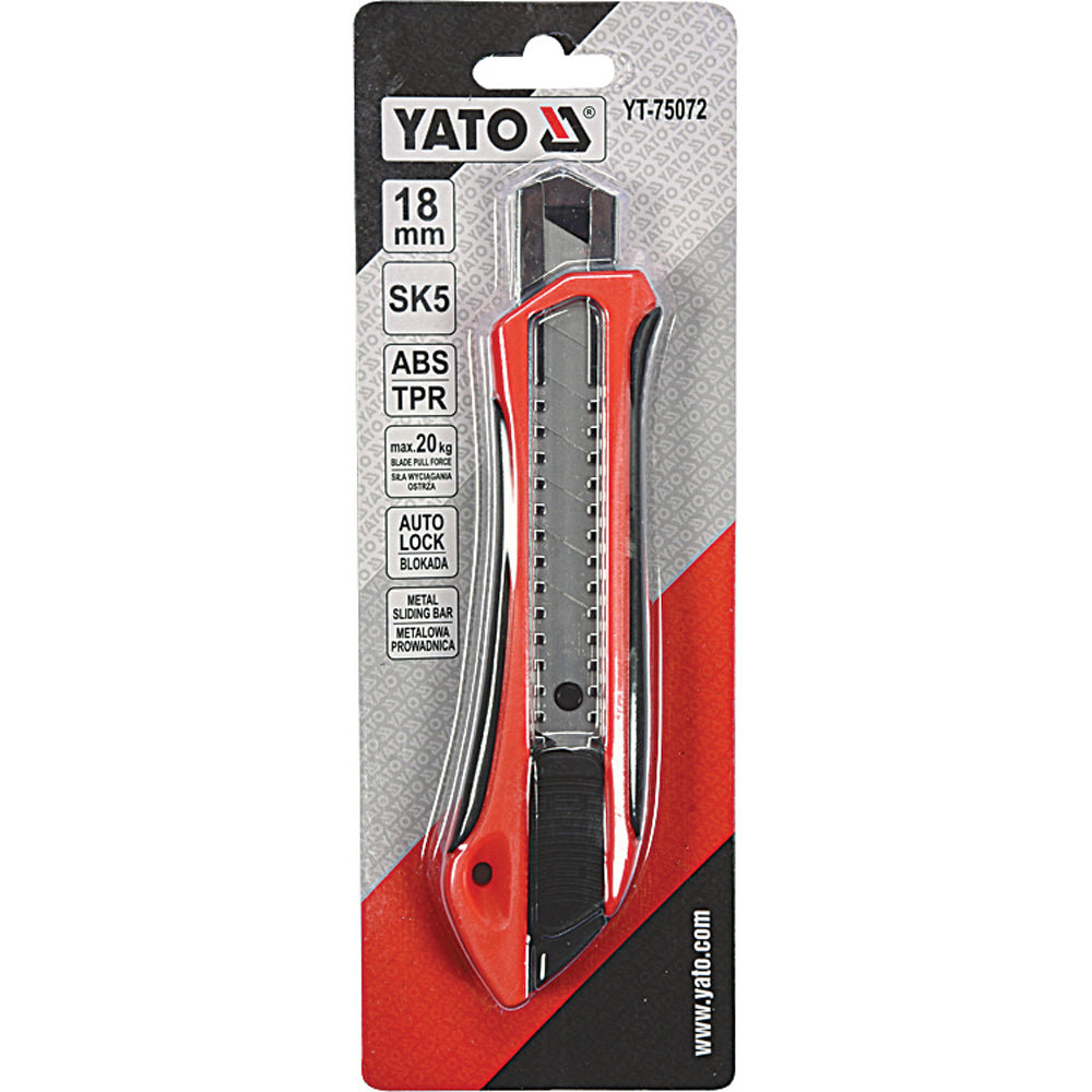 Yato YT-75072 Μαχαίρι Κόφτης Μοκέτας (Φαλτσέτα) Με Αυτόματη Ασφάλεια 18mm