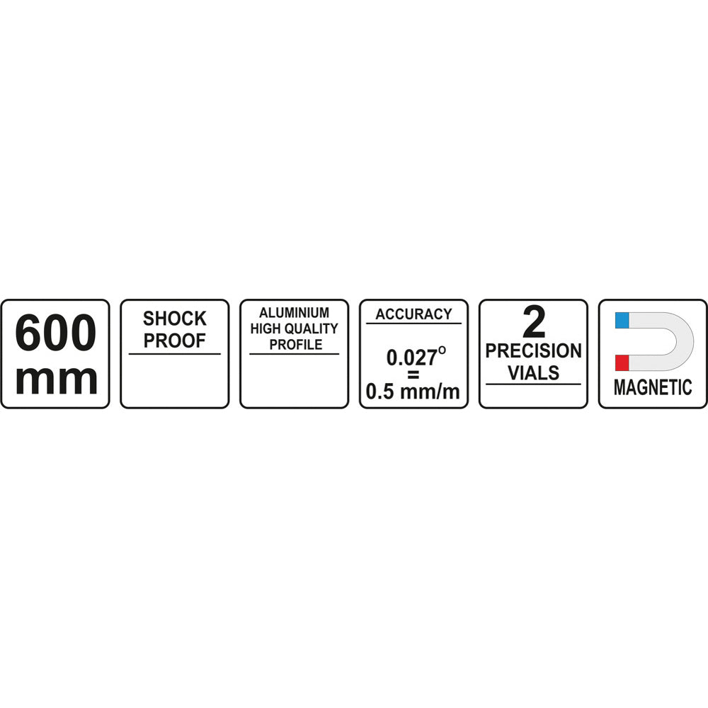 Yato YT-30064 Αλφάδι Αλουμινίου Shock Proof Μαγνητικό Με 2 Μάτια 1200mm