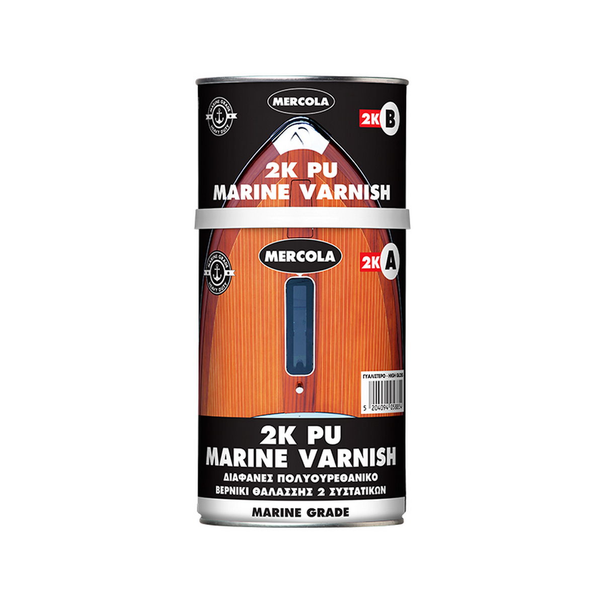Mercola 2K PU Marine Varnish Εποξειδικό Βερνίκι Θαλάσσης Πολυουρεθάνης 2 Συστατικών ΣΑΤΙΝΕ