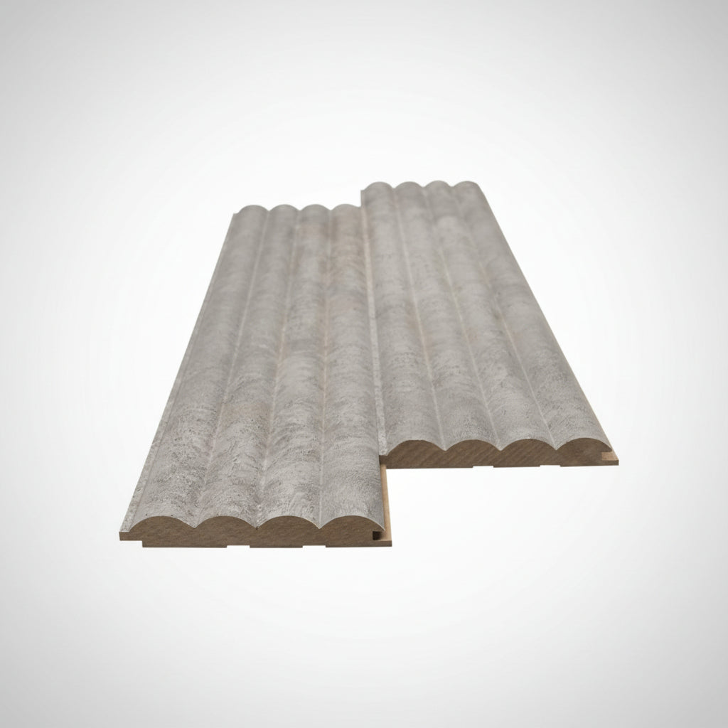 3D Wall Panel MDF Wave Standard 804070 Chicago Concrete Με Πηχάκια 2750mm x 119mm x 16mm