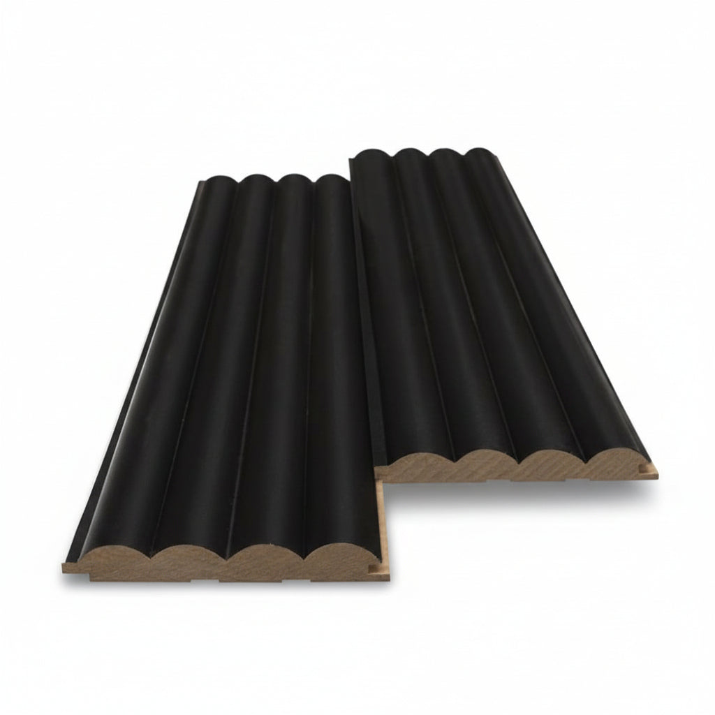 3D Wall Panel MDF Wave Standard 805090 Black Edition Με Πηχάκια 2750mm x 119mm x 16mm