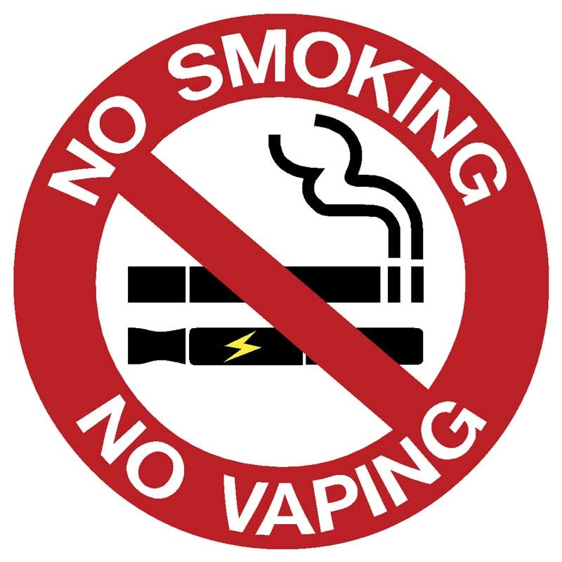 Πινακίδα Σήμανσης Καπνίσματος "ΝΟ SMOKING / ΝΟ VAPING" Αυτοκόλλητο Βινύλιο 95mm x 95mm