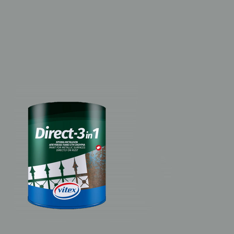 Vitex Direct-3in1 Αντισκουριακό Χρώμα Βαφή Απευθείας Στη Σκουριά 66 Γκρι