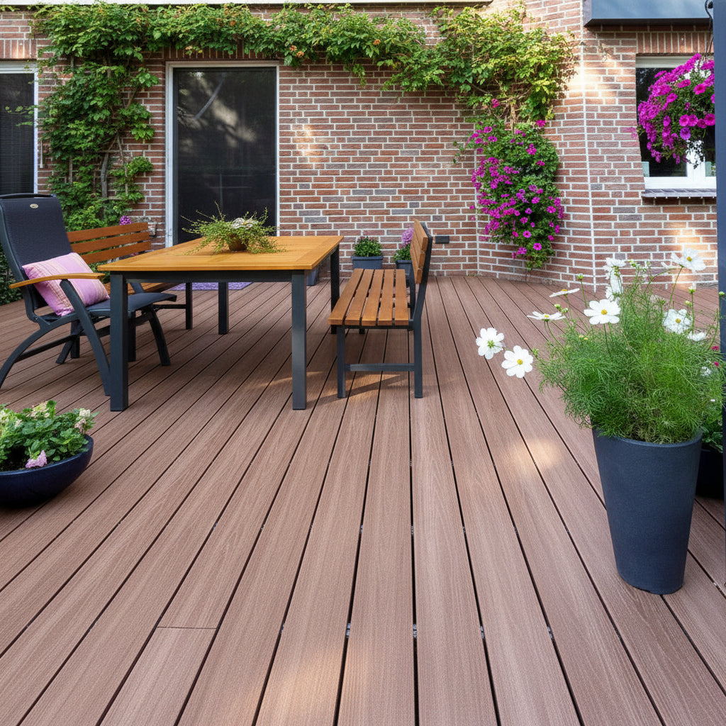 WPC Συνθετικό Δάπεδο DECK 80110 Dark Brown 25x146x3600mm Νέας Γενιάς