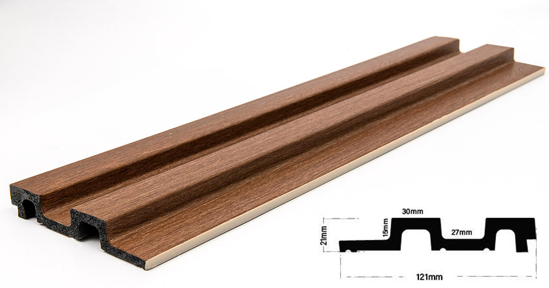 3D PS Wall Panel Residence 07 Classic Oak Με Πηχάκια 122x21mm 2.9mtr