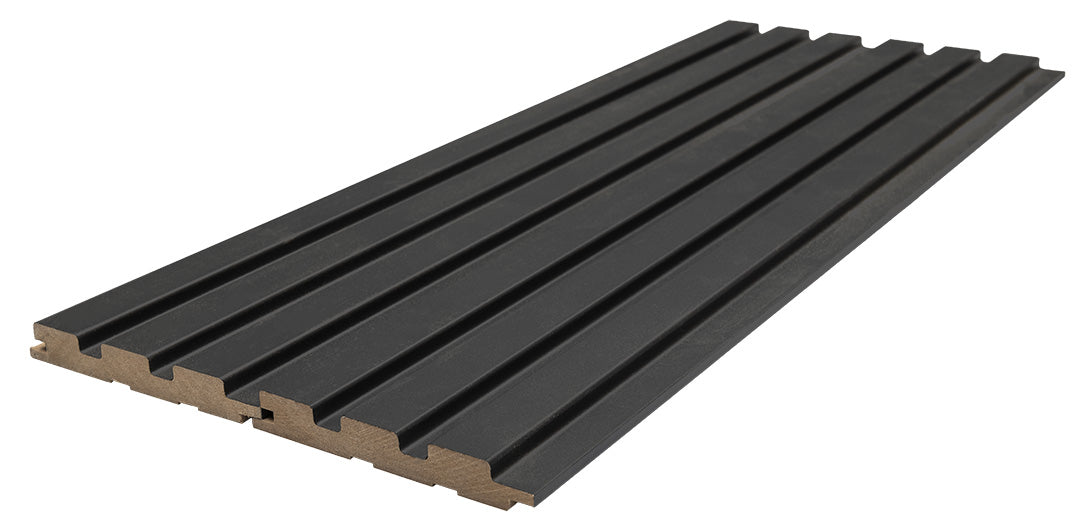 3D Wall Panel MDF Beat Deluxe 507090 Black Lead Με Πηχάκια 2750mm x 119mm x 16mm