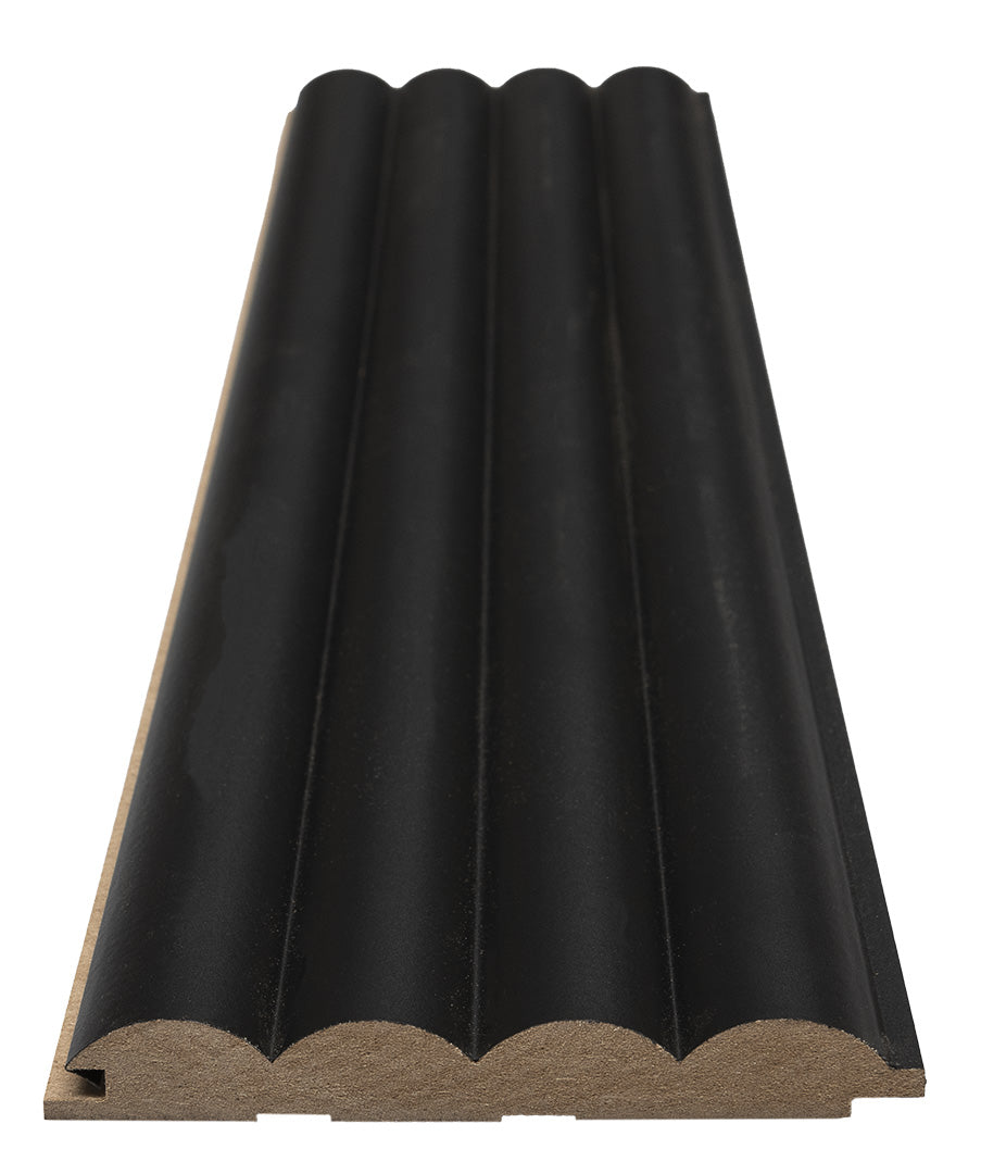 3D Wall Panel MDF Wave Standard 805090 Black Edition Με Πηχάκια 2750mm x 119mm x 16mm
