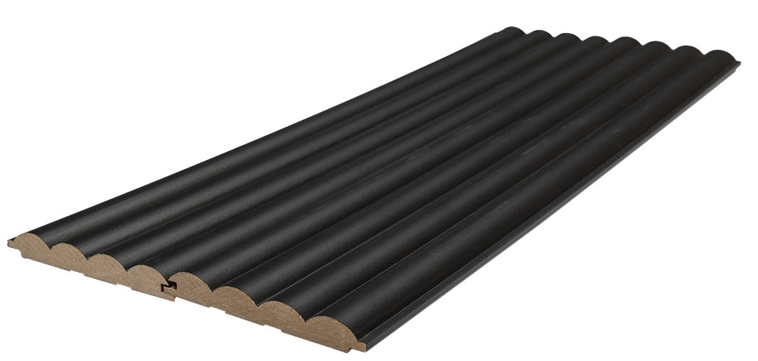 3D Wall Panel MDF Wave Standard 805090 Black Edition Με Πηχάκια 2750mm x 119mm x 16mm