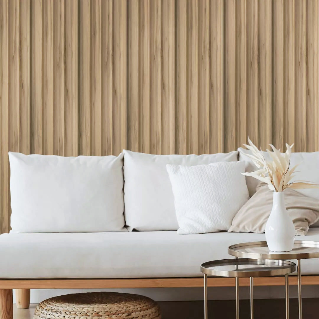 3D Wall Panel MDF Wave Standard 808090 Pecan Με Πηχάκια 2750mm x 119mm x 16mm