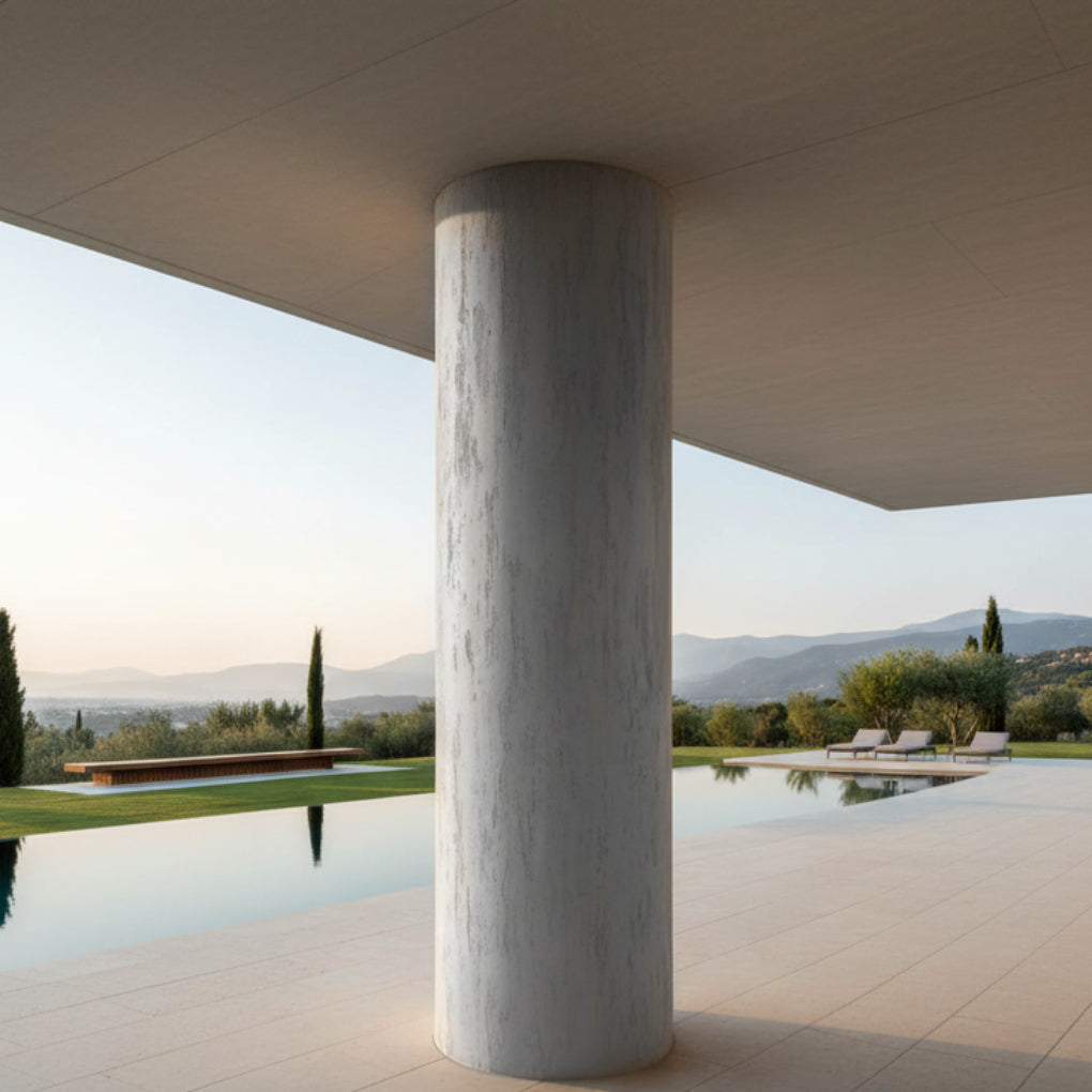 Panel Εύκαμπτης Πέτρας 104040 TRAVERTINE 600mm x 1200mm LIGHT GREY