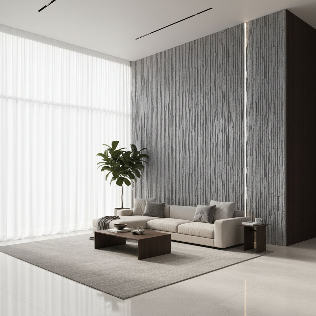Panel Εύκαμπτης Πέτρας 111040 MURETTO STONE 600mm x 1200mm LIGHT GREY
