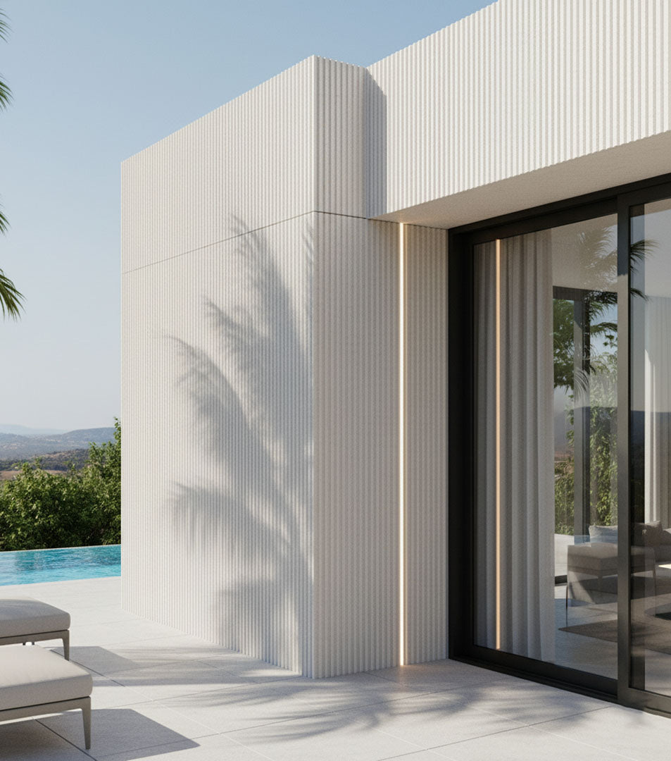 Panel Εύκαμπτης Πέτρας 113020 RIPPLE BOARD 600mm x 1200mm BEIGE WHITE