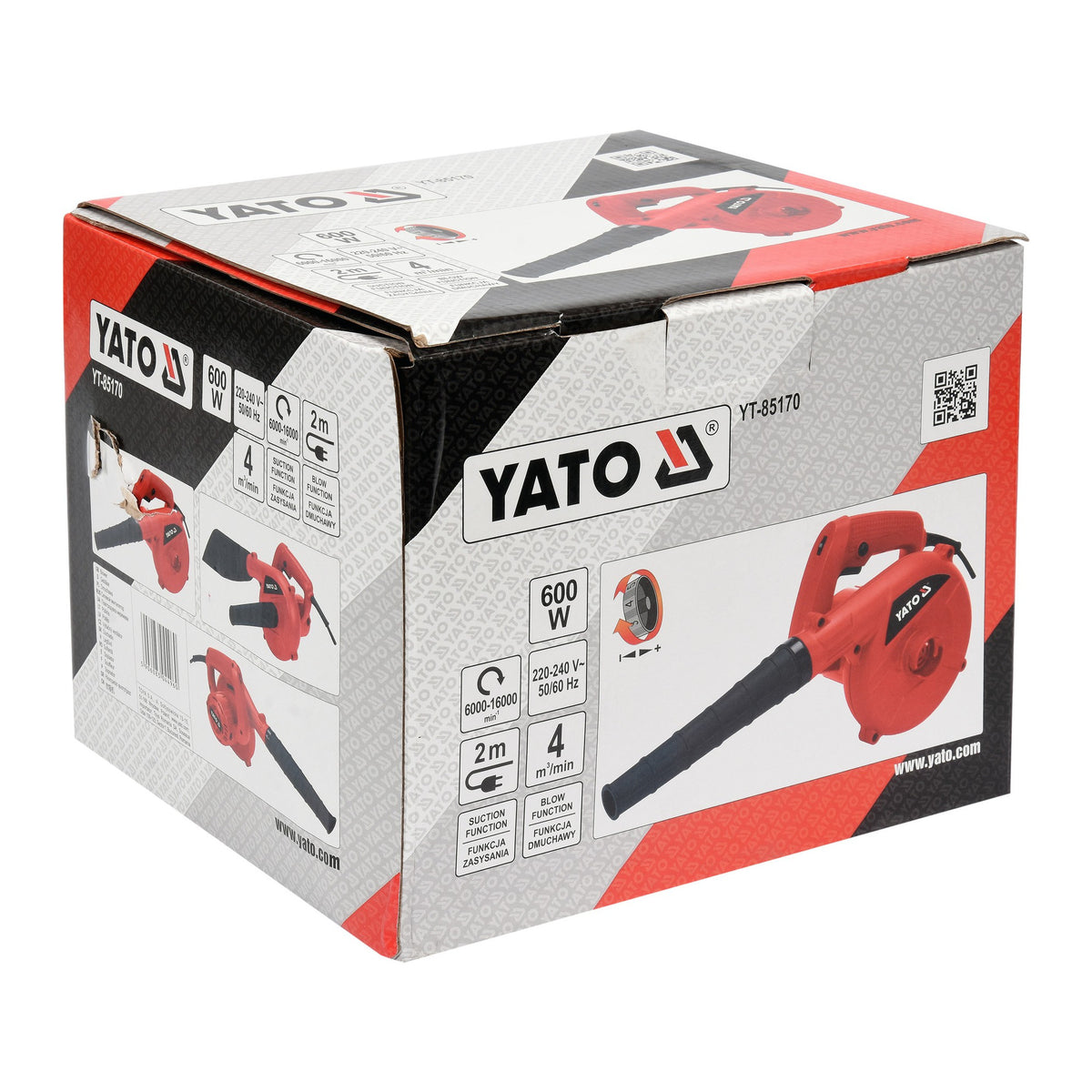 Yato YT-85170 Ηλεκτρικό Φυσερό (Φυσητήρας) Αναρροφητήρας Αέρος Ρυθμιζόμενος 600Watt