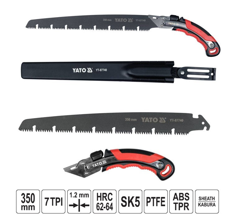 Yato YT-87740 Πριόνι Κλαδέματος Ίσιο με Αποσπώμενη Λαβή 350mm