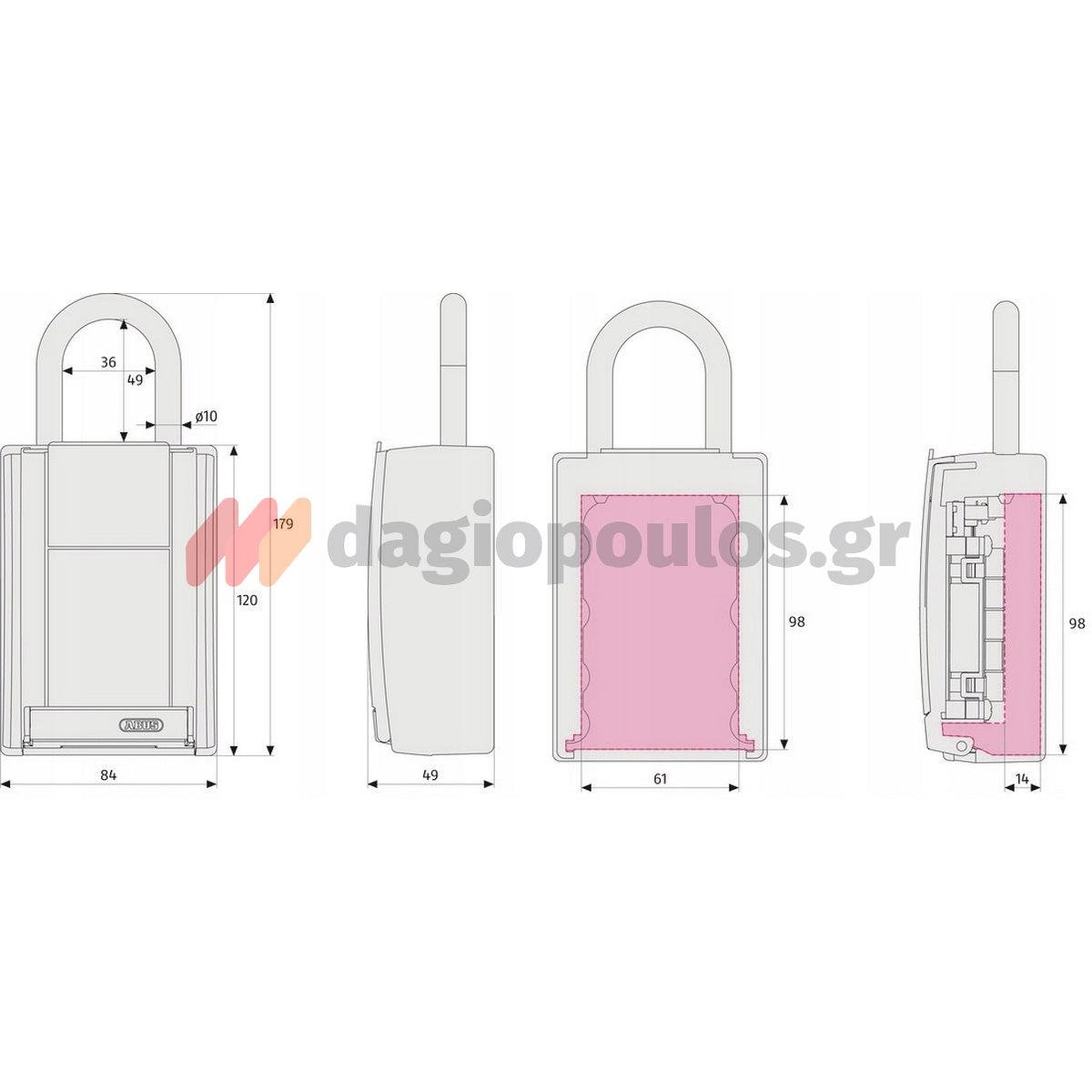 Abus 777 KeyGarage Κλειδοθήκη Ασφαλείας Κρεμαστή Με Πληκτρολόγιο