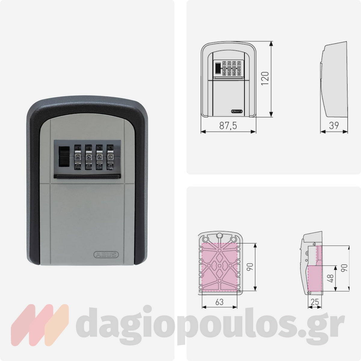 Abus 707 KeyGarage™ Κλειδοθήκη Ασφαλείας Επιτοίχεια Συνδυασμού