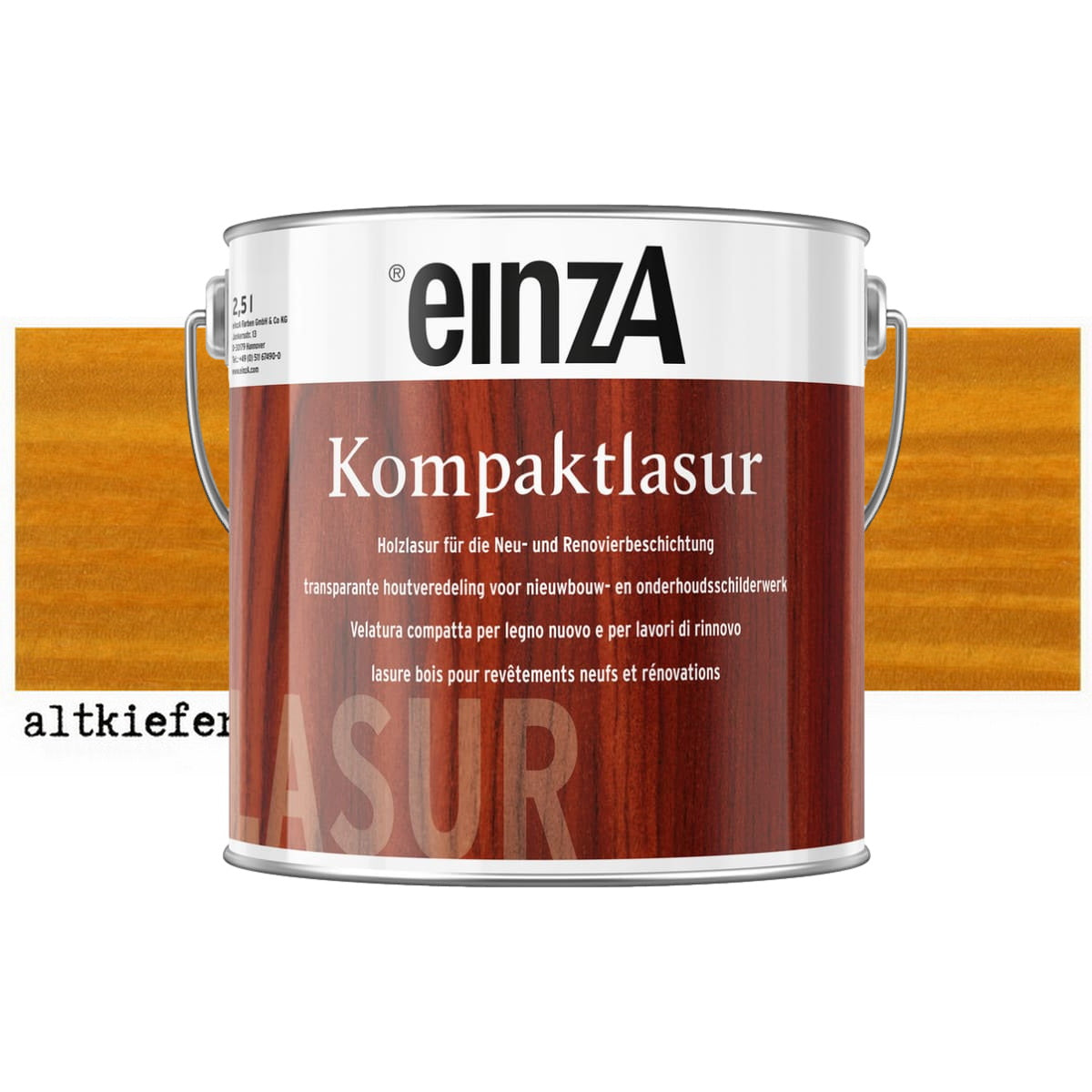 einzA Kompaktlasur Βερνίκι Εμποτισμού Προστασίας Ξύλου Διαλύτου ΔΡΥΣ ΣΚΟΥΡΑ (ALTKIEFER)