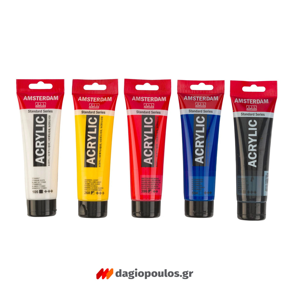 Royal Talens Amsterdam Acrylic Mixing Set Βασικό Σετ Ακρυλικών Χρωμάτων Σετ 5 Τεμ 120ml