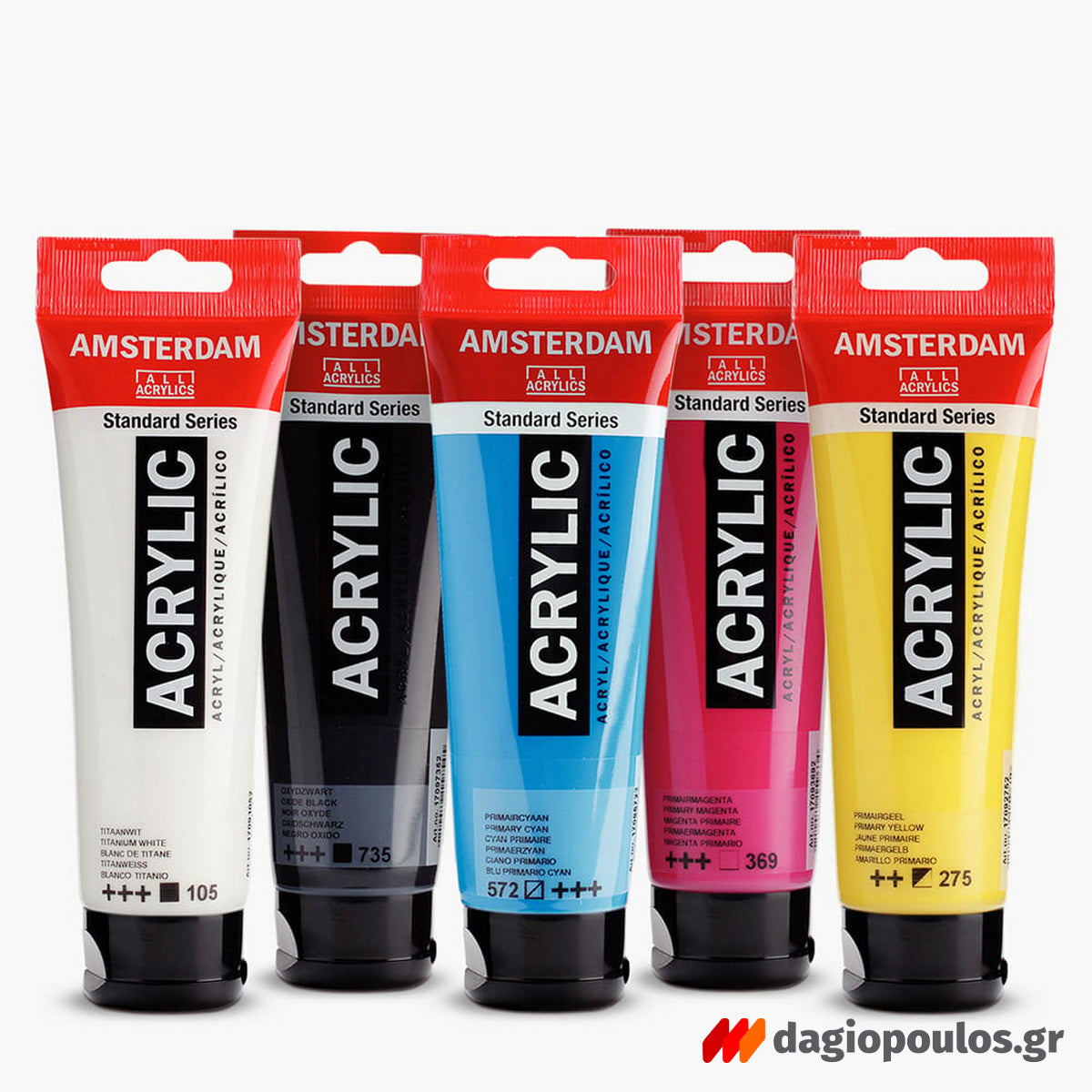 Royal Talens Amsterdam Acrylic Primary Set Βασικό Σετ Ακρυλικών Χρωμάτων Σετ 5 Τεμ 120ml