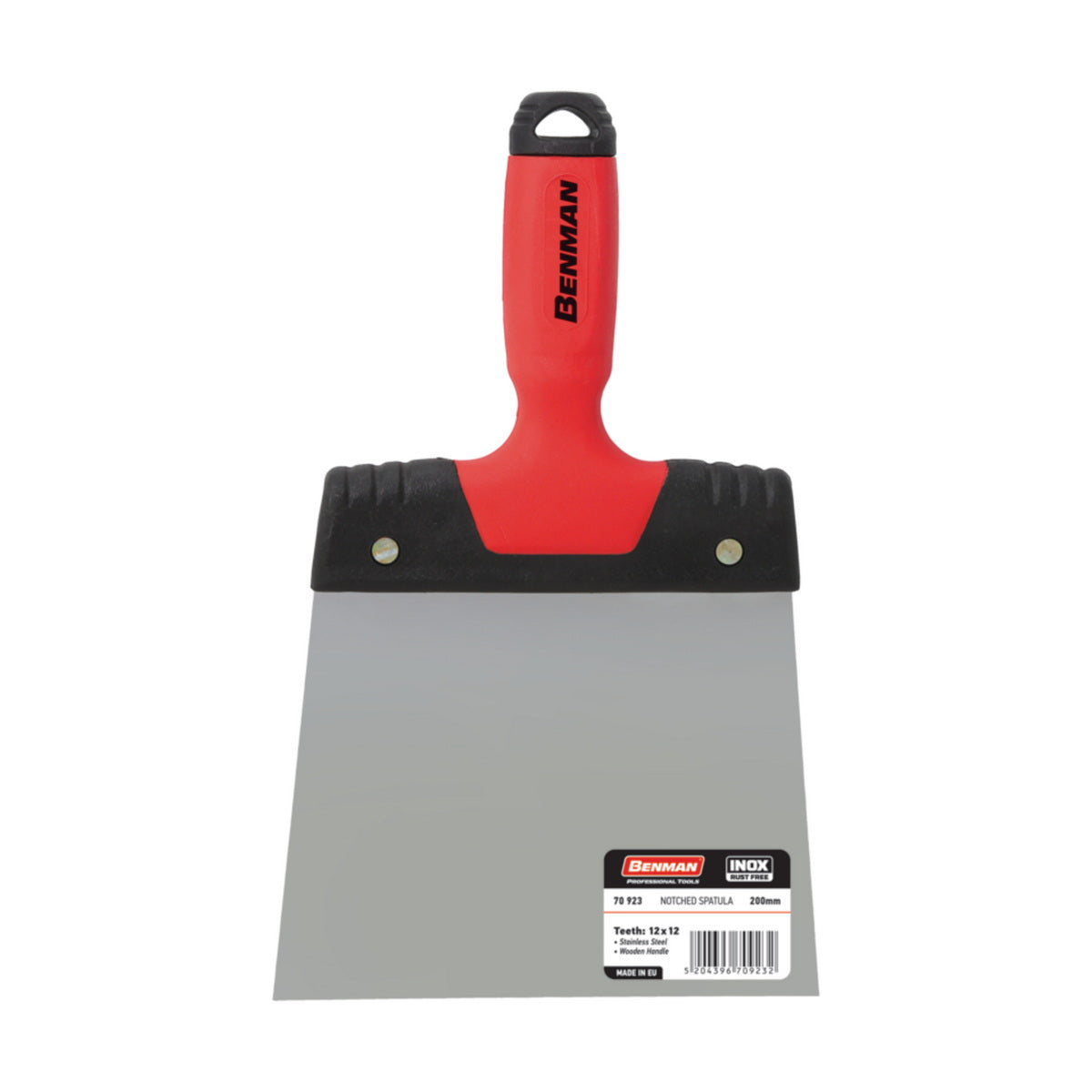 Benman 70919 Spatula Φαρδιά Inox Μακριά Λάμα Με Πλαστική Λαβή 160mm