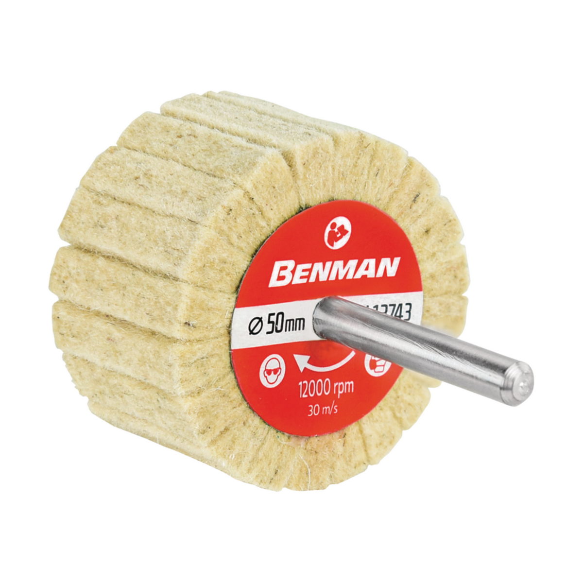 Benman Σβουράκι Λείανσης - Γυαλίσματος Με Μάλλινη Τσόχα Με Άξονα