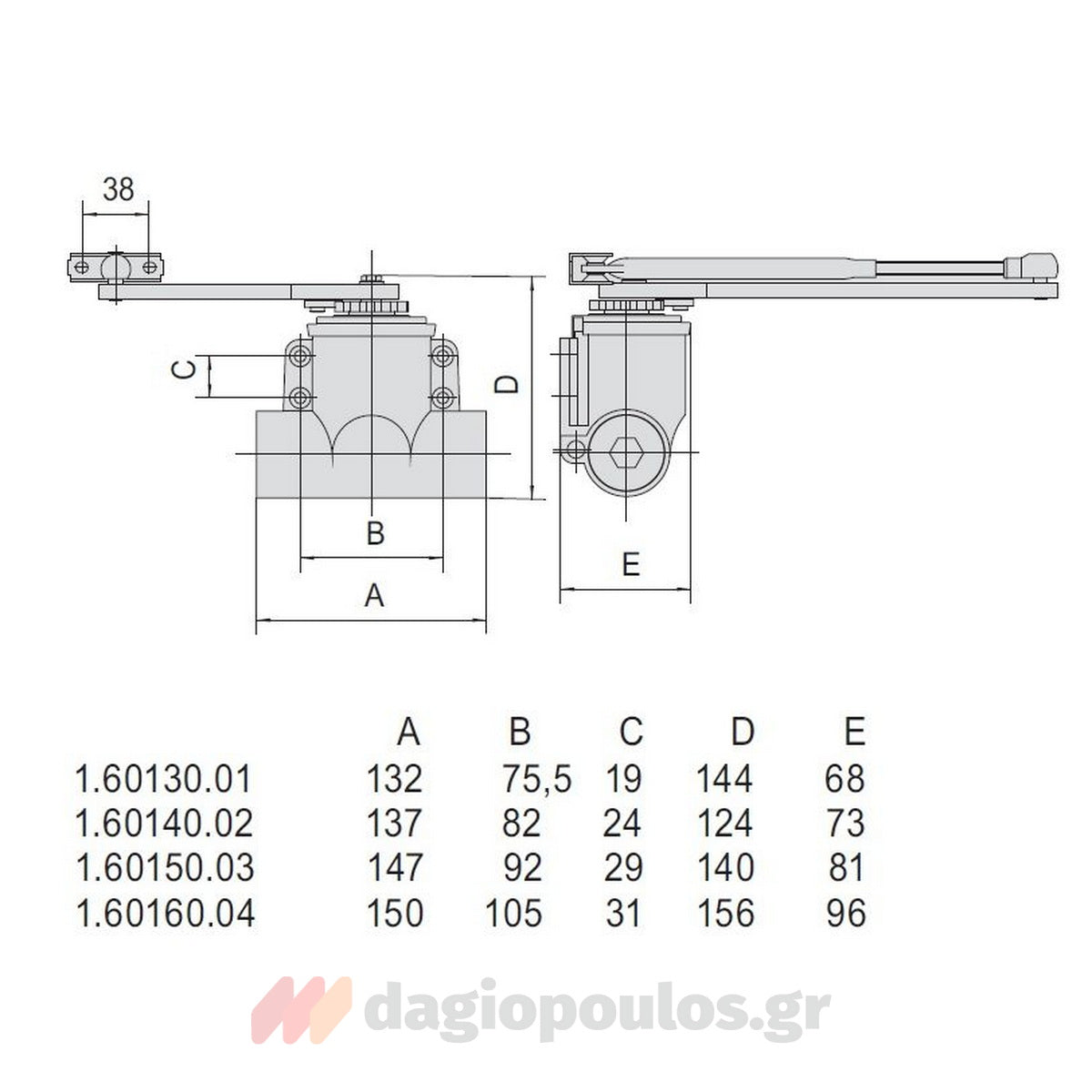 Cisa 60150 Μηχανισμός Επαναφοράς Θυρών (Σούστα) Μπουκάλα Ρυθμιζόμενος 60Kg ΑΣΗΜΙ