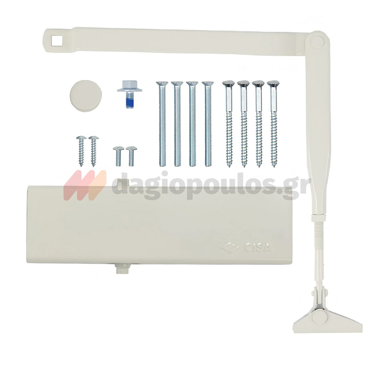 Cisa C1510 Μηχανισμός Επαναφοράς Θυρών (Σούστα) Ρυθμιζόμενος 80Kg ΛΕΥΚΟΣ