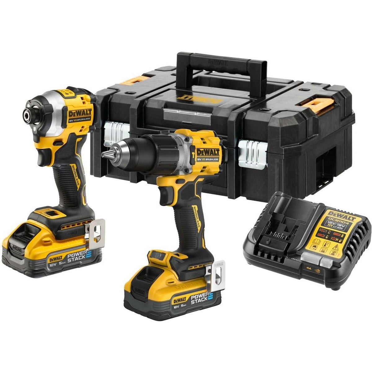 DeWalt DCK2050H2T-QW Brushless Συλλογή Κρουστικό Δραπανοκατσάβιδο & Παλμικό Κατσαβίδι 18V Li-Ion Με 2 Μπατ.5.0Ah - Φορτιστή - Βαλίτσα T-Stak