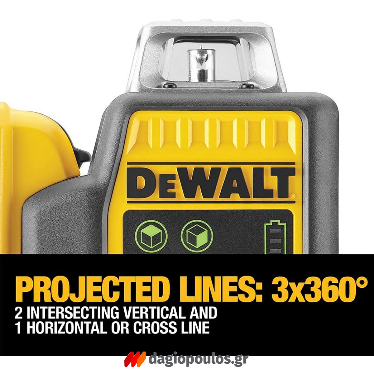 DeWalt DCE089D1G-QW Αλφάδι Laser 12V Πολλαπλών Γραμμών Πράσινο 3x360° Με Μπατ.2.0Ah - Φορτιστή - Βαλίτσα