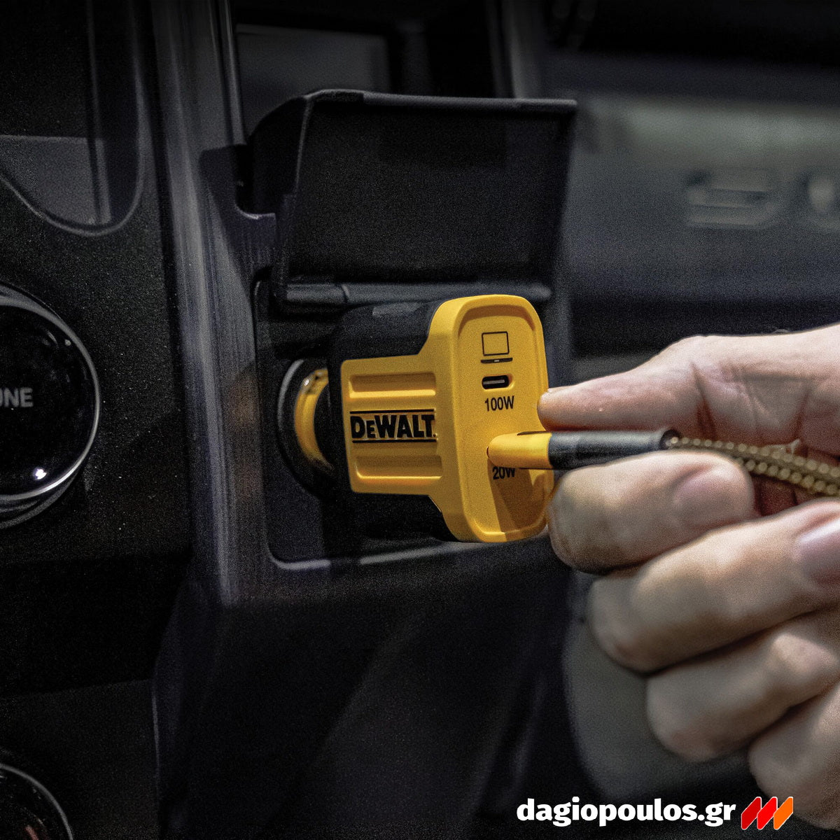 DeWalt 1410484DWG Φορτιστής Αυτοκινήτου 2 Θυρών Type-C 120W