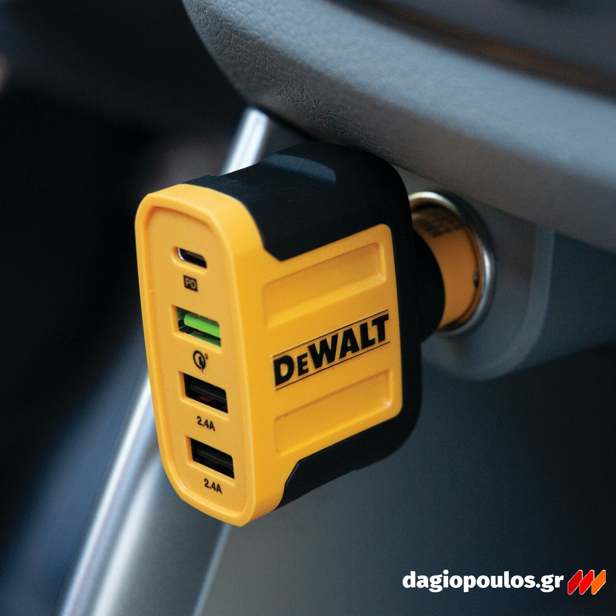 DeWalt 1419009DWG Φορτιστής Αυτοκινήτου USB PD 4 Θυρών 60W