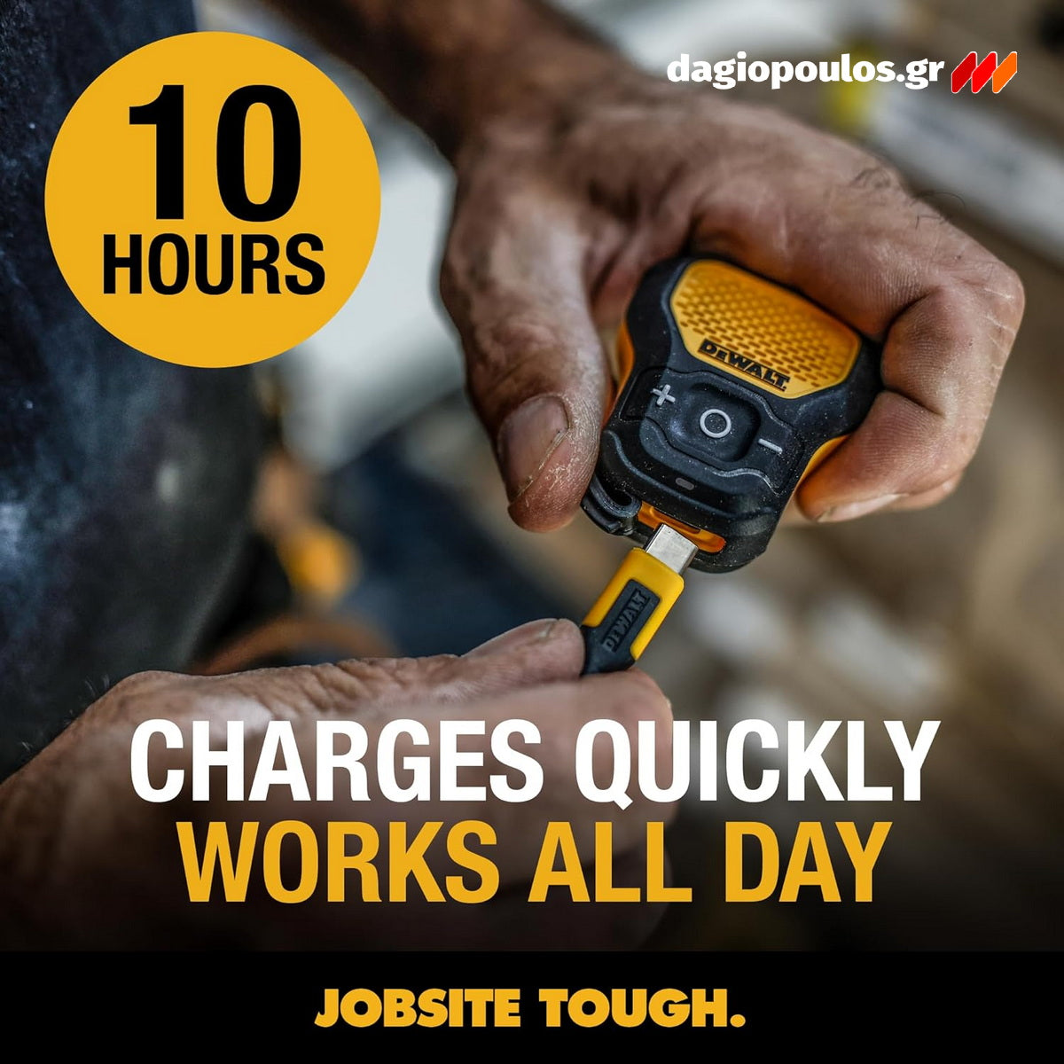DeWalt 1901148DWG Φορετό Ηχείο Bluetooth με Κλιπ & Μαγνήτη PRO