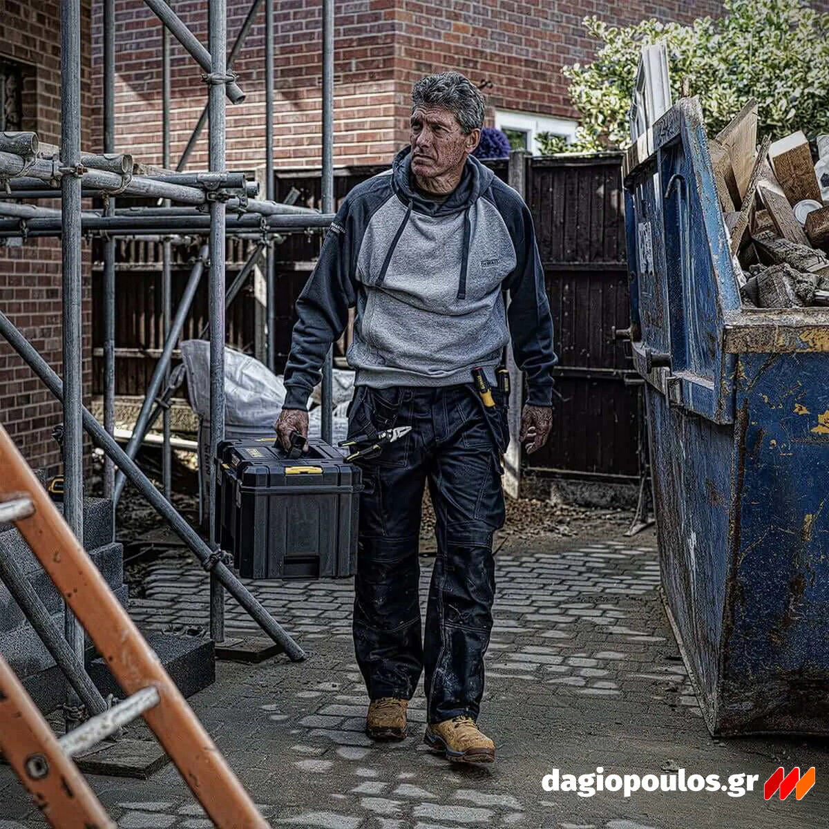 Dewalt DWC49-004 Cyclone Φούτερ Εργασίας Mε Κουκούλα Γκρι Ανοικτό / Γκρι Σκούρο