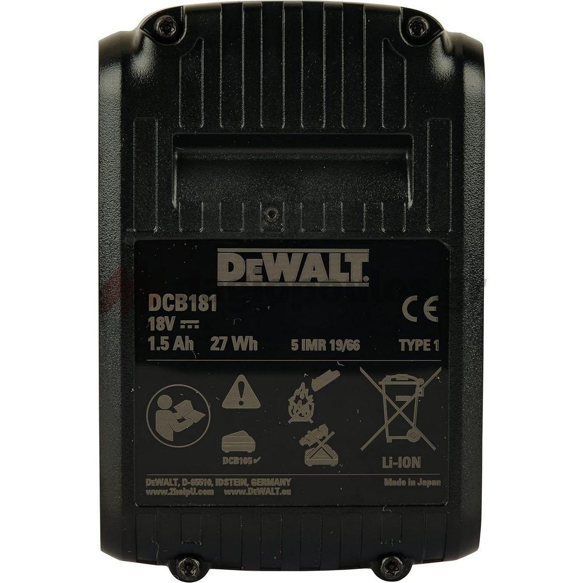 DeWalt DCB181-XJ Μπαταρία Επαναφορτιζόμενη XR 18V Li-Ion 1.5Ah