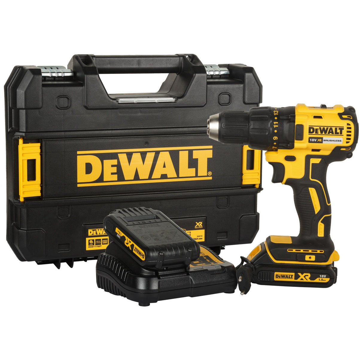 DeWalt DCD777S2T-QW Brushless Δραπανοκατσάβιδο Μπαταρίας 18V XR Με 2 Μπαταρίες 1.5Ah Li-Ion - Βαλίτσα