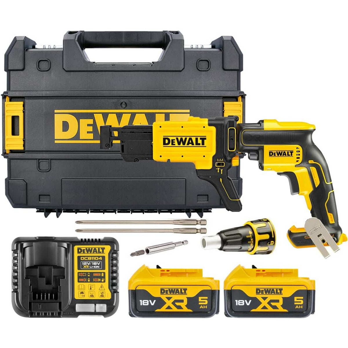 DeWalt DCF620P2K-QW Brushless Κατσαβίδι Γυψοσανίδας Μπαταρίας 18V Li-Ion Με 2 Μπατ.5.0Ah XR - Τροφοδότη Δεσμίδας - Φορτιστή - Βαλίτσα T-Stak