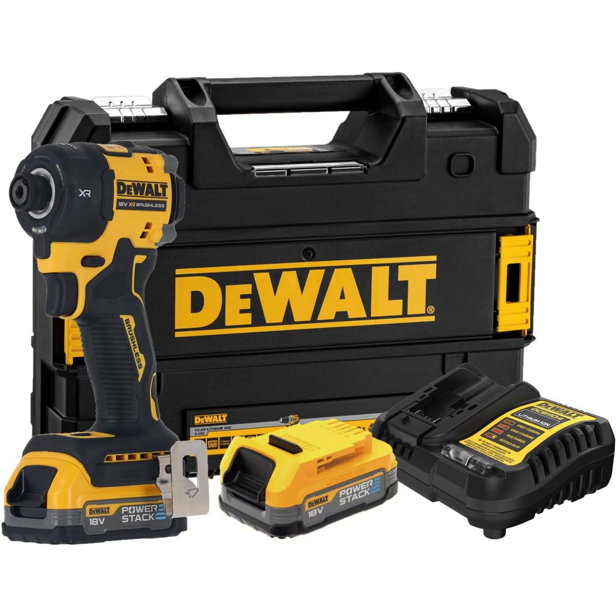 DeWalt DCF870E2T-QW Brushless Κατσαβίδι Παλμικό Μπαταρίας 18V Li-Ion Με 2 Μπατ.1.7Ah Powerstack - Βαλίτσα T-Stak