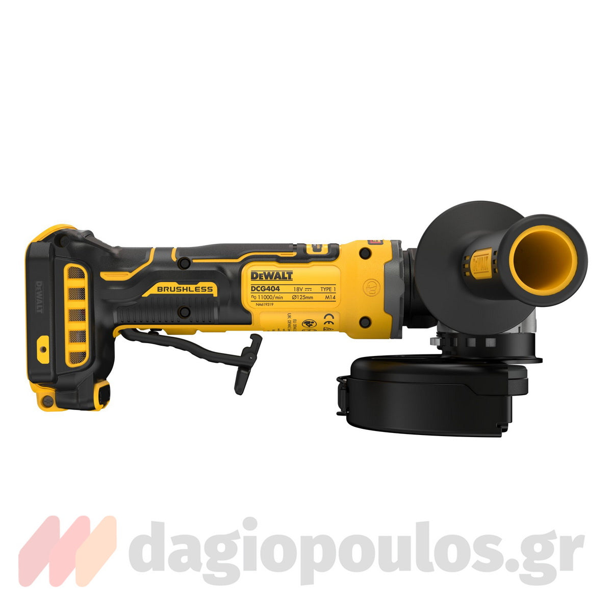 DeWalt DCG404N-XJ Brushless Γωνιακός Τρόχος Μπαταρίας 125mm 18V Li-Ion SOLO