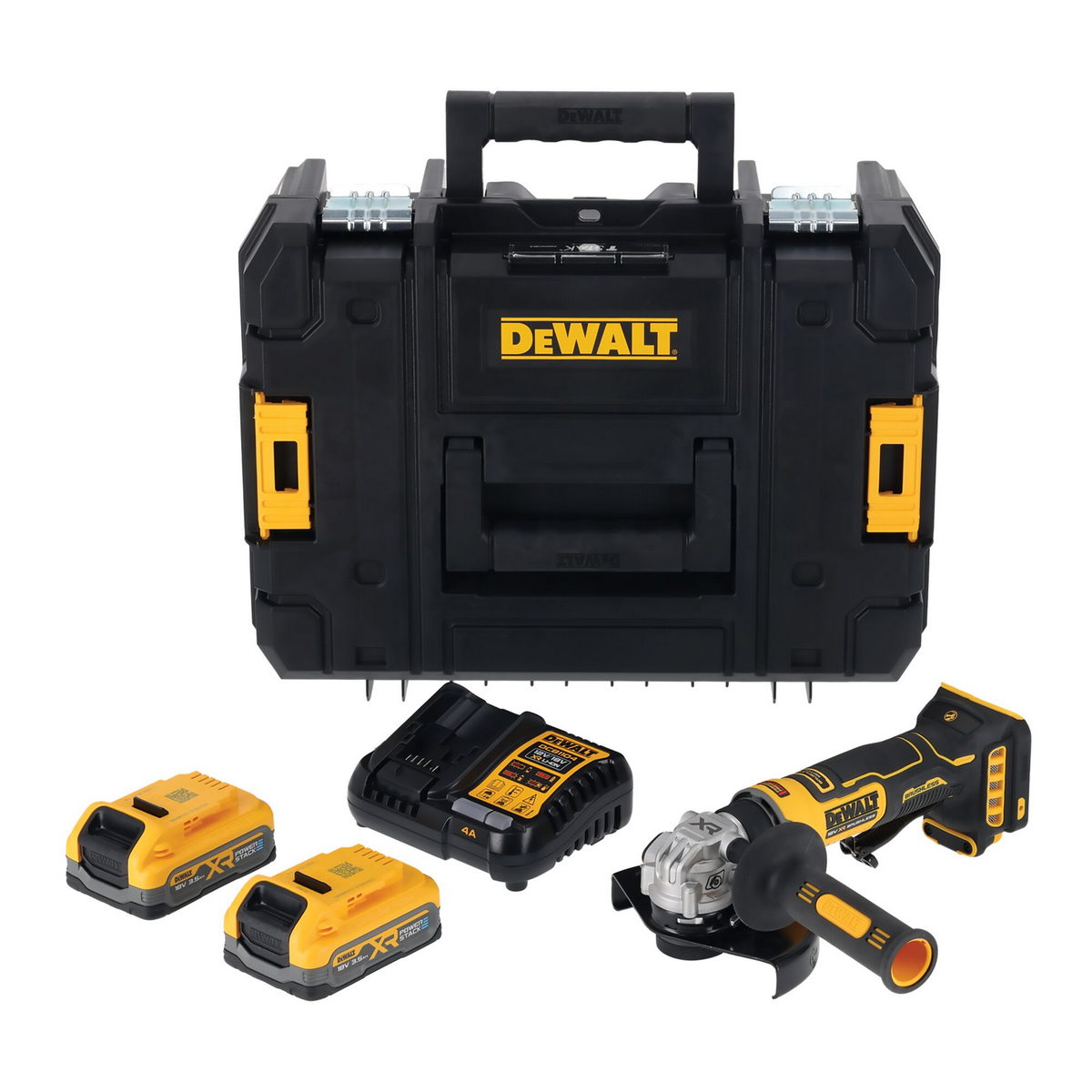 DeWalt DCG404S2T-QW Brushless Γωνιακός Τρόχος Μπαταρίας 125mm 18V Li-Ion Με 2 Μπαταρ.3.5Ah - Βαλίτσα T-STAK