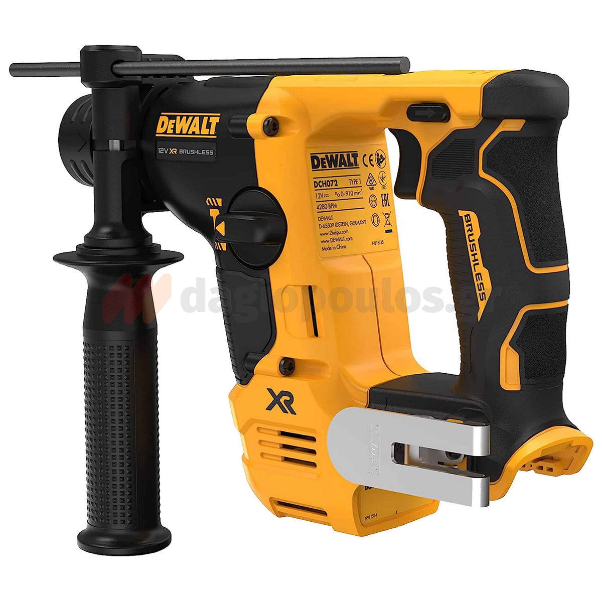 DeWalt DCH072NT-XJ SDS Plus Brushless Σκαπτικό Πνευματικό Πιστολέτο 12V Li-Ion 1.7kgr 1.1J SOLO Με Βαλίτσα T-Stak