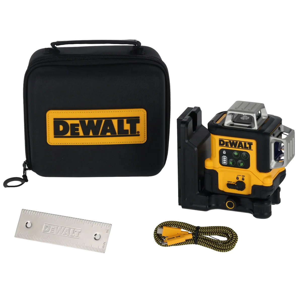 DeWalt DCLE14361GB Αλφάδι Laser 3x360° Πολλαπλών Γραμμών Πράσινης Δέσμης Επαναφορτιζόμενο (USB-C)